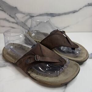 Merrell Women's Brown Leather Senise Thong Sandals Sz 9 Comfort Outdoors Casual